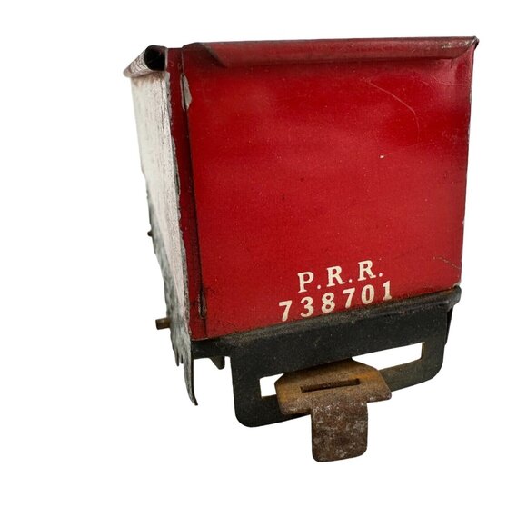 Marx Tin Pennsylvania O Scale Red Car Model Railroad Toy - Picture 4 of 7